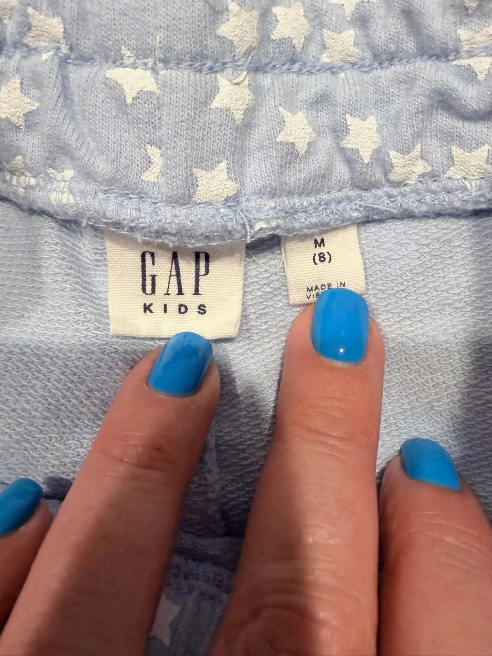 GAP Light Blue Star Print Athletic Lounge Shorts